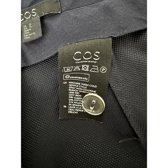 COS Navy Dress Pants Minimalist Edgy Quiet Luxury Work Office Academia Preppy 12 - Picture 8 of 9